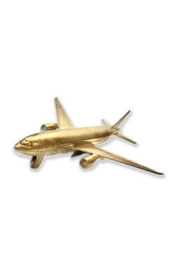 Złoty samolot dekoracja na wesele podróżnicze