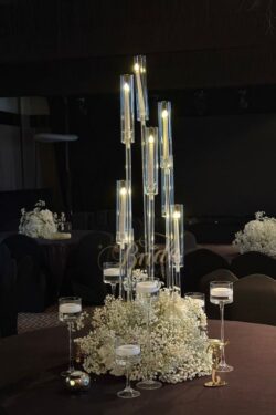 Świecznik 8-ramienny transparentny